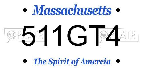 511GT4 Massachusetts License Plate