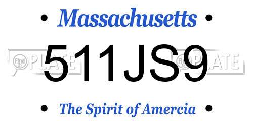 511JS9 Massachusetts License Plate