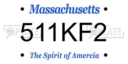 511KF2 Massachusetts License Plate