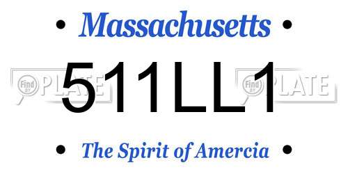 511LL1 Massachusetts License Plate