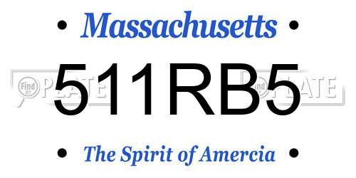 511RB5 Massachusetts License Plate
