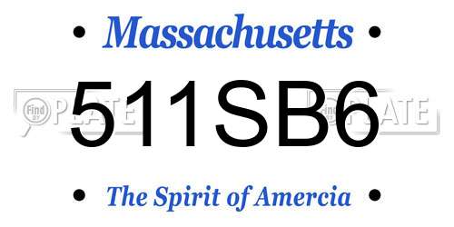 511SB6 Massachusetts License Plate