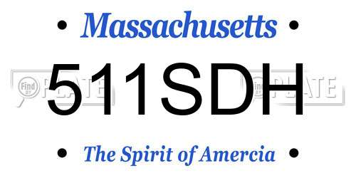 511SDH Massachusetts License Plate