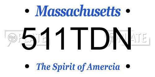 511TDN Massachusetts License Plate