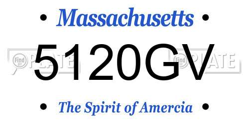 5120GV Massachusetts License Plate