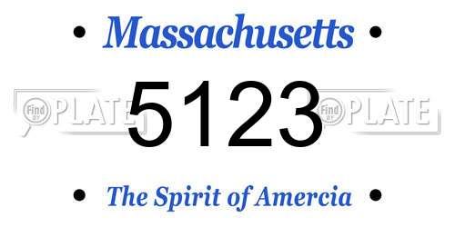 5123 Massachusetts License Plate