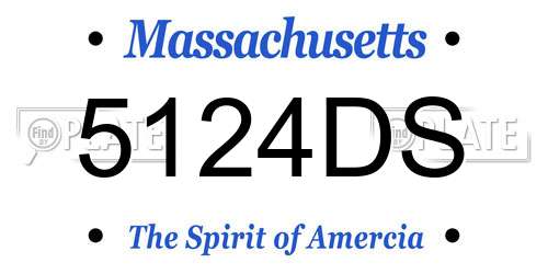 5124DS Massachusetts License Plate