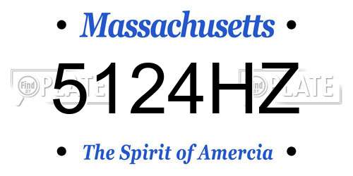 5124HZ Massachusetts License Plate
