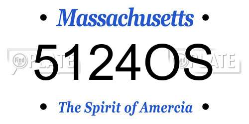 5124OS Massachusetts License Plate