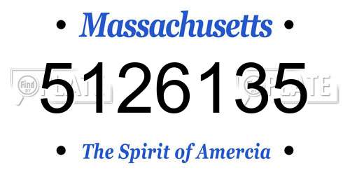 5126135 Massachusetts License Plate