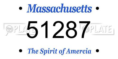 51287 Massachusetts License Plate