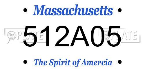 512A05 Massachusetts License Plate