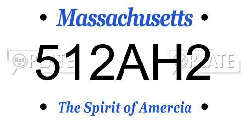 512AH2 Massachusetts License Plate