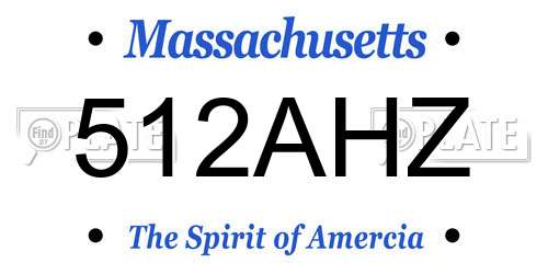 512AHZ Massachusetts License Plate