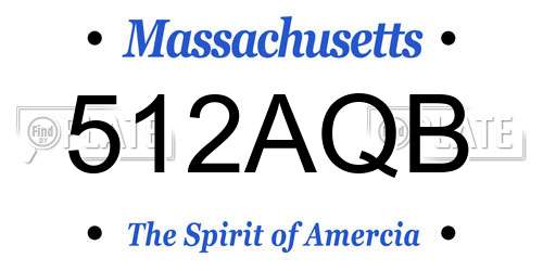 512AQB Massachusetts License Plate