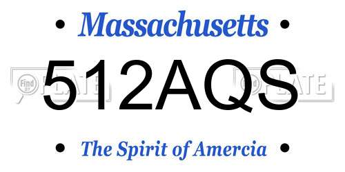 512AQS Massachusetts License Plate