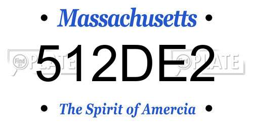 512DE2 Massachusetts License Plate