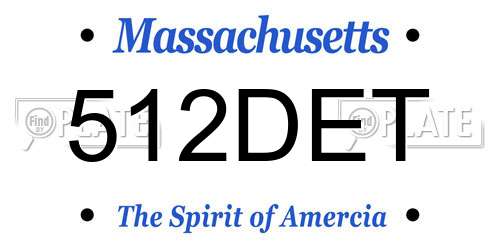 512DET Massachusetts License Plate