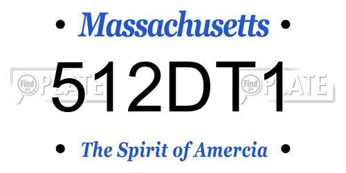 512DT1 Massachusetts License Plate