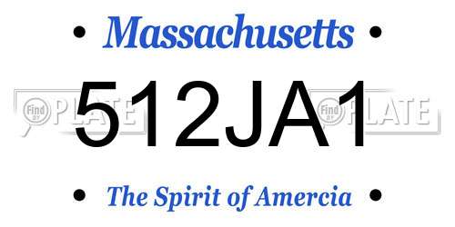 512JA1 Massachusetts License Plate
