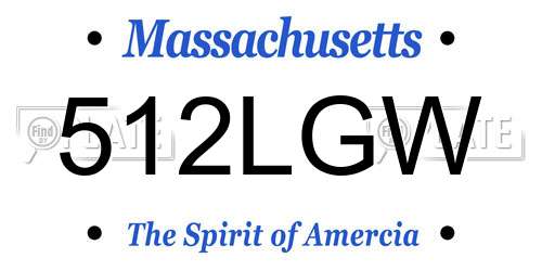 512LGW Massachusetts License Plate