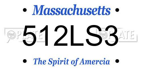512LS3 Massachusetts License Plate