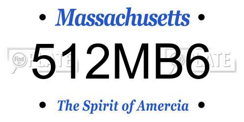 512MB6 Massachusetts License Plate