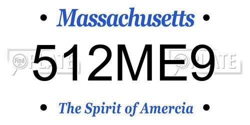 512ME9 Massachusetts License Plate