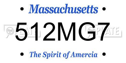 512MG7 Massachusetts License Plate