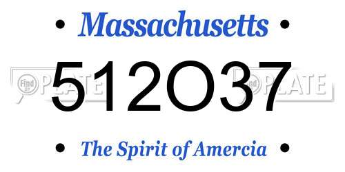 512O37 Massachusetts License Plate