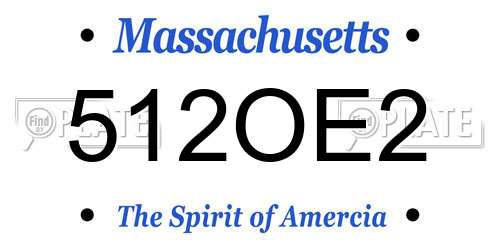 512OE2 Massachusetts License Plate