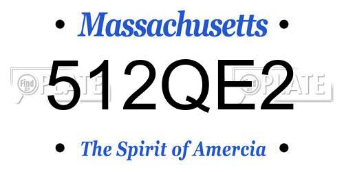512QE2 Massachusetts License Plate