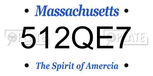 512QE7 Massachusetts License Plate