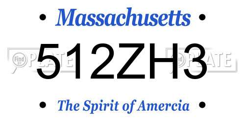512ZH3 Massachusetts License Plate