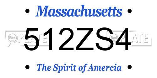 512ZS4 Massachusetts License Plate