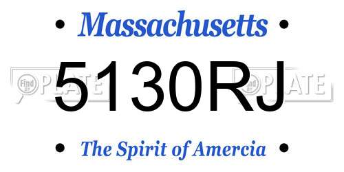 5130RJ Massachusetts License Plate