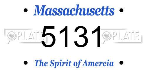 5131 Massachusetts License Plate