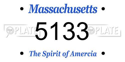 5133 Massachusetts License Plate
