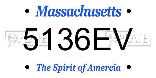 5136EV Massachusetts License Plate