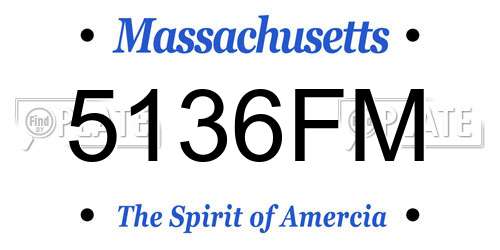 5136FM Massachusetts License Plate