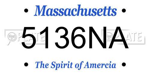 5136NA Massachusetts License Plate