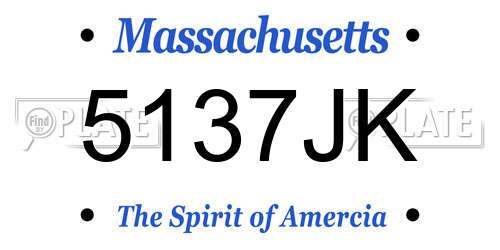 5137JK Massachusetts License Plate