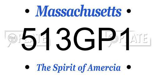 513GP1 Massachusetts License Plate