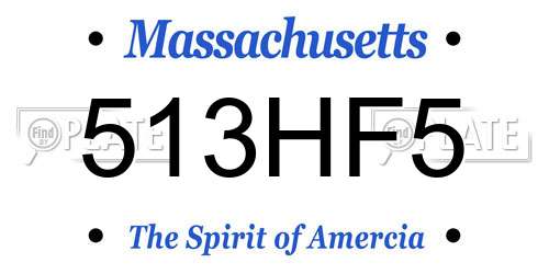 513HF5 Massachusetts License Plate