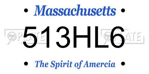 513HL6 Massachusetts License Plate