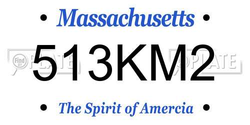 513KM2 Massachusetts License Plate