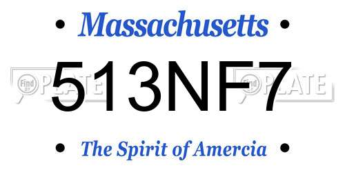 513NF7 Massachusetts License Plate