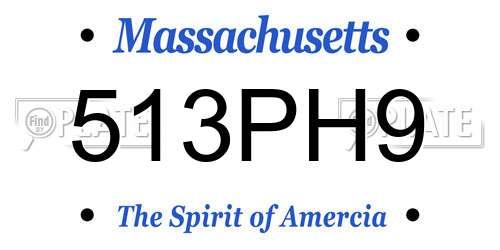 513PH9 Massachusetts License Plate