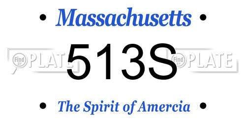 513S Massachusetts License Plate