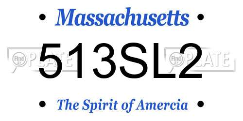 513SL2 Massachusetts License Plate